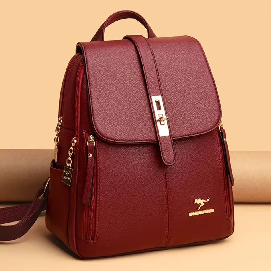 Women's Vintage Leather Backpack