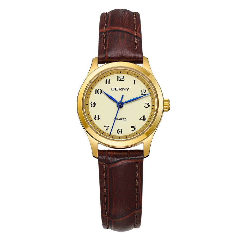 Gradient Dial Design with Leather Band