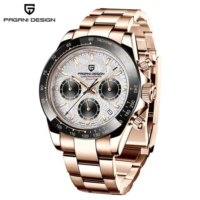 New Retro Chronograph Stainless Steel Quartz Watch