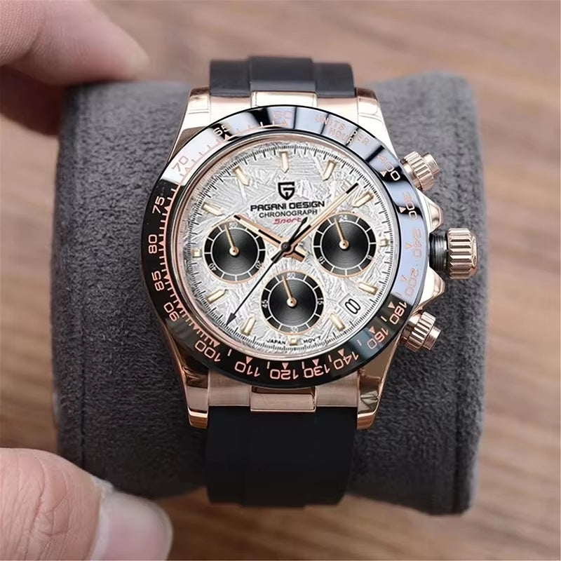 New Retro Chronograph Stainless Steel Quartz Watch
