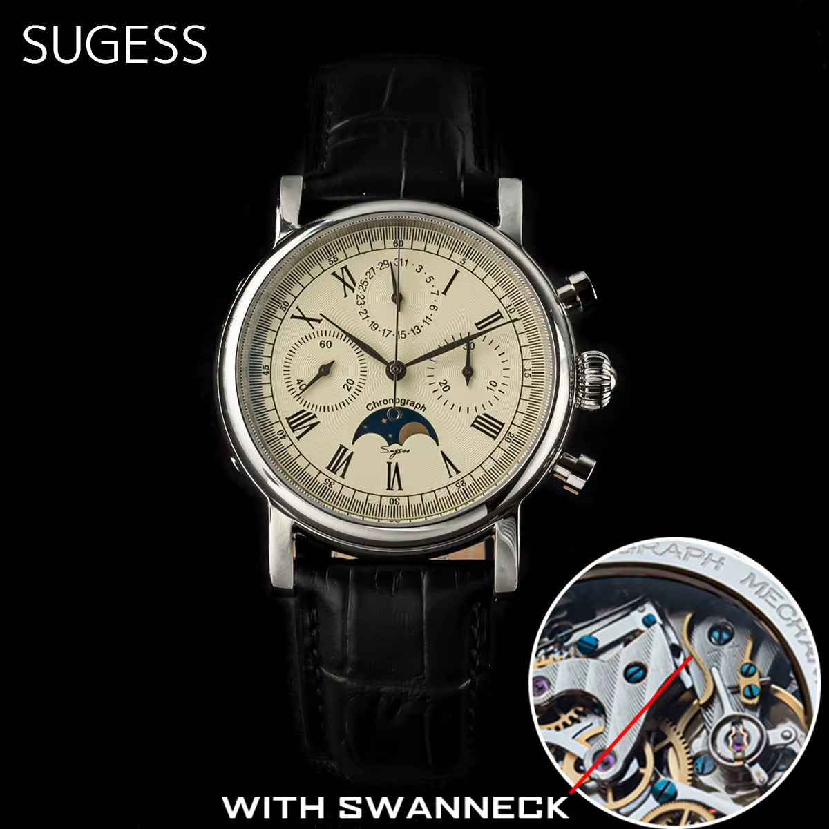 Stylish Vintage Design Swan Neck Movement