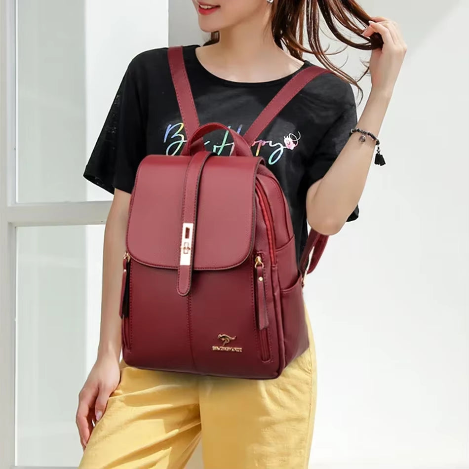 Women's Vintage Leather Backpack