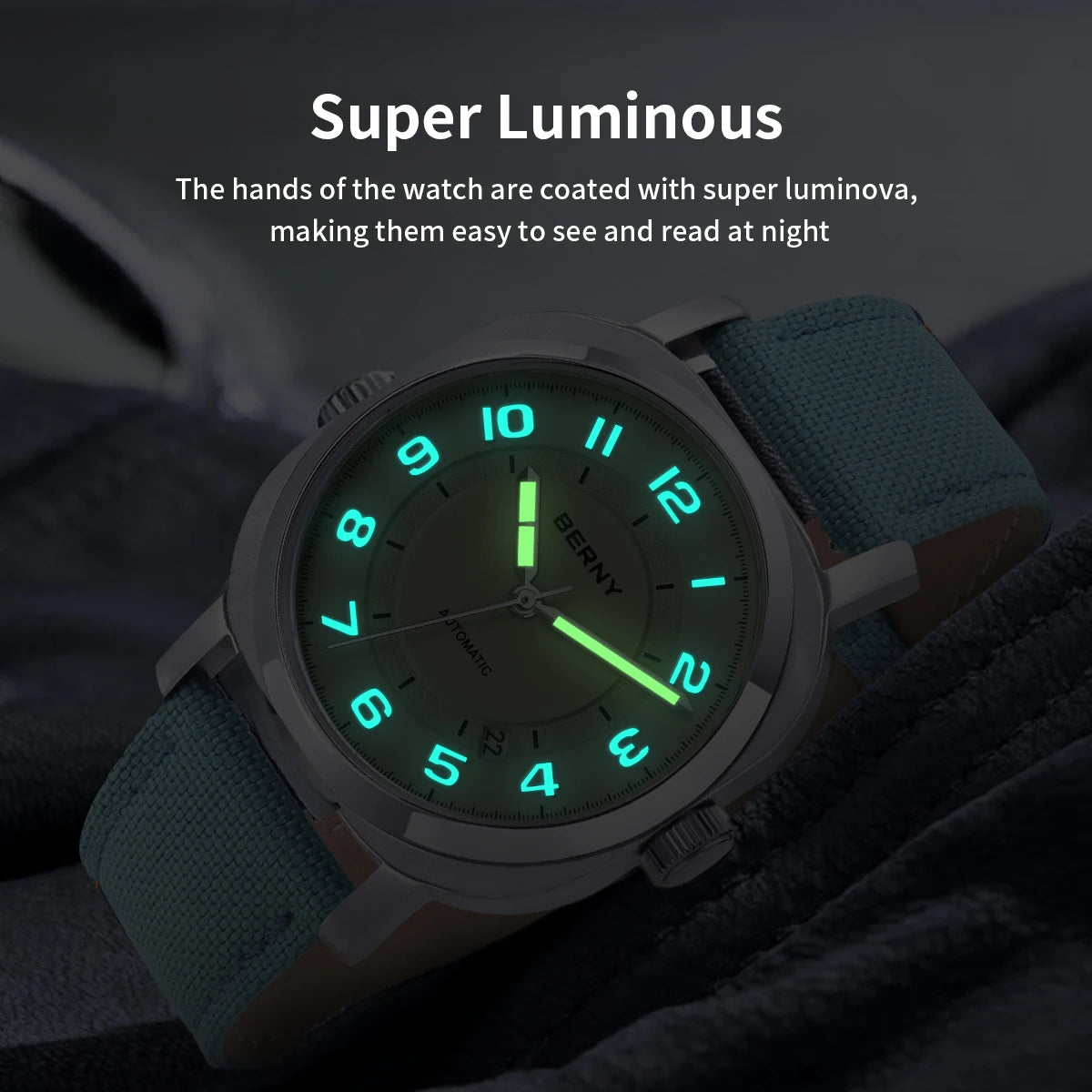 Automatic Self-Wind Movement with Canvas Band 