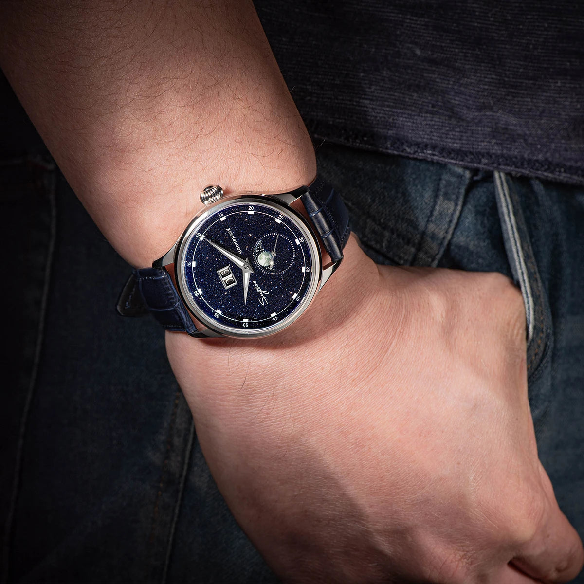Moonphase Watch & Sandstone Dial