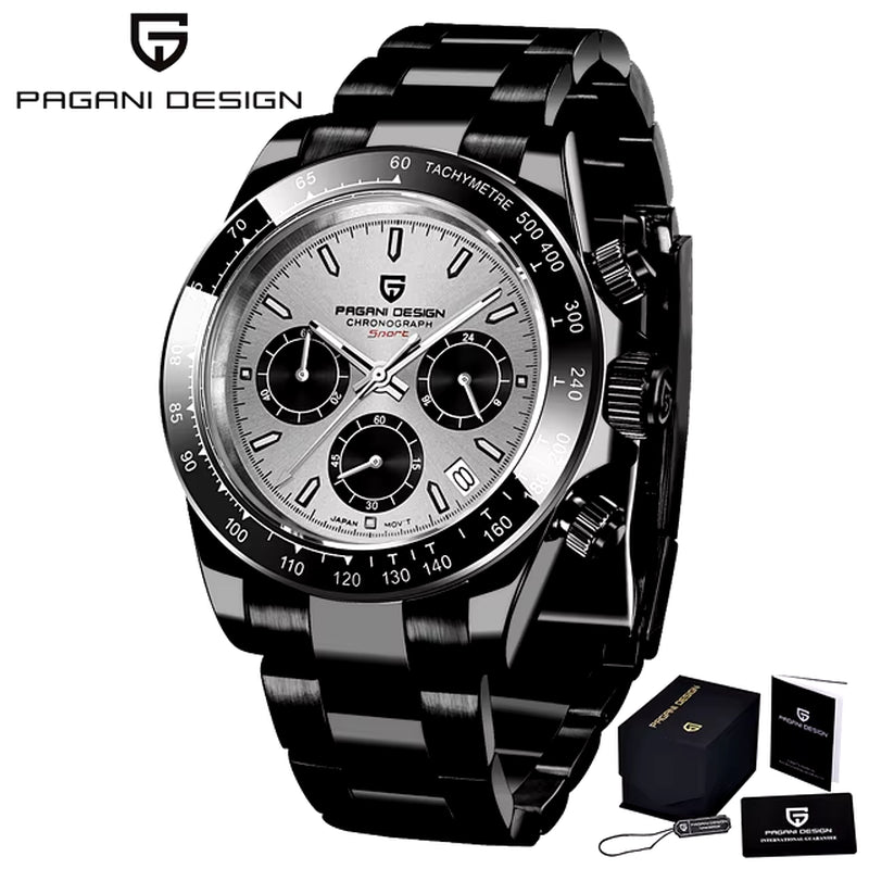 New Retro Chronograph Stainless Steel Quartz Watch