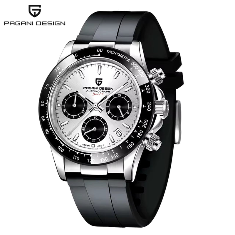 New Retro Chronograph Stainless Steel Quartz Watch