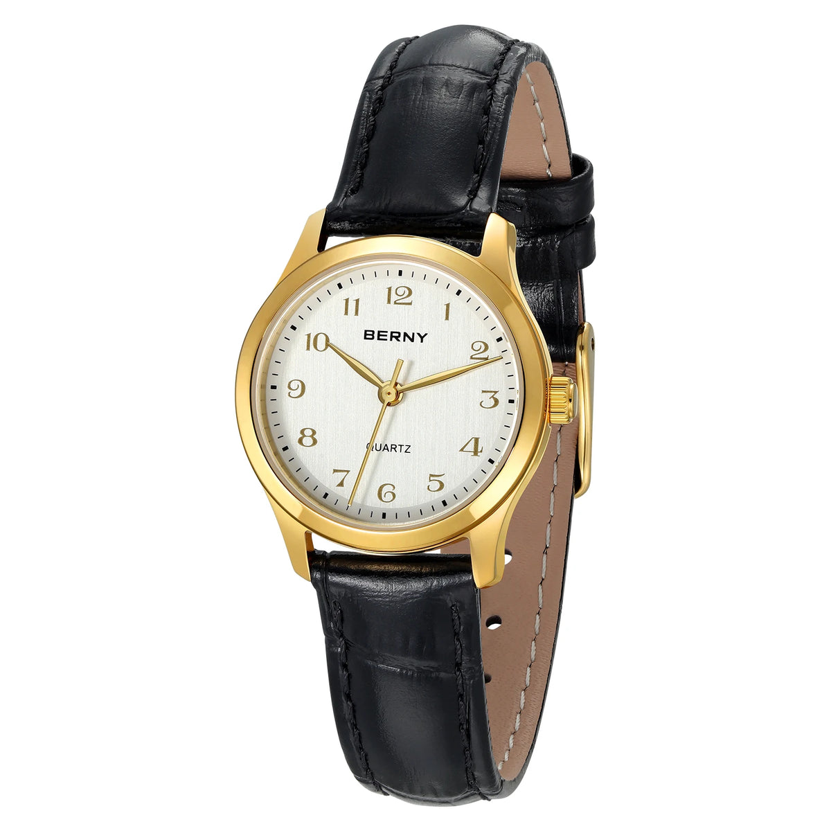 Gradient Dial Design with Leather Band