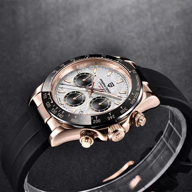 New Retro Chronograph Stainless Steel Quartz Watch