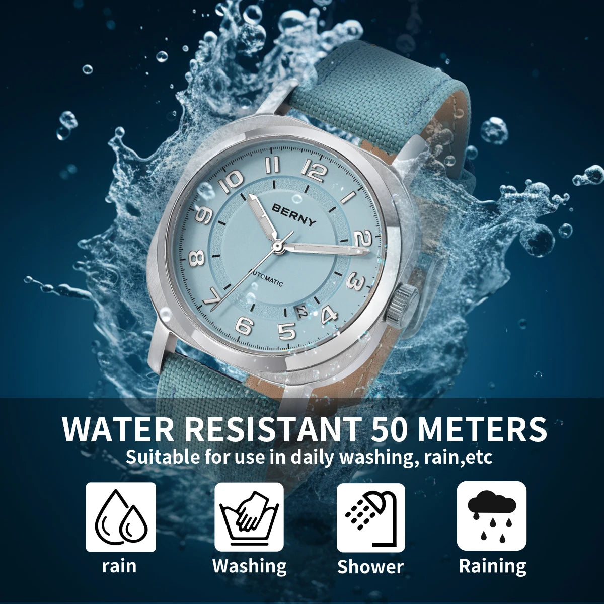 Automatic Self-Wind Movement with Canvas Band 