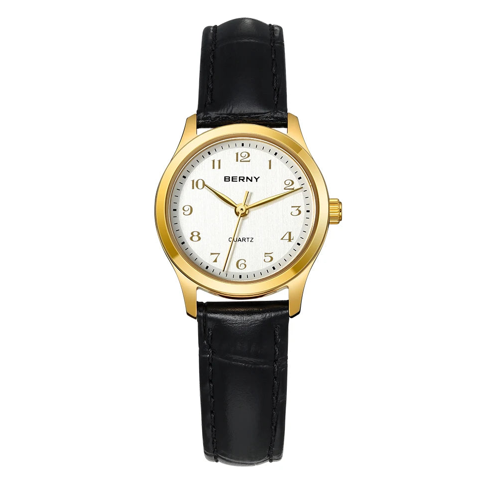 Gradient Dial Design with Leather Band