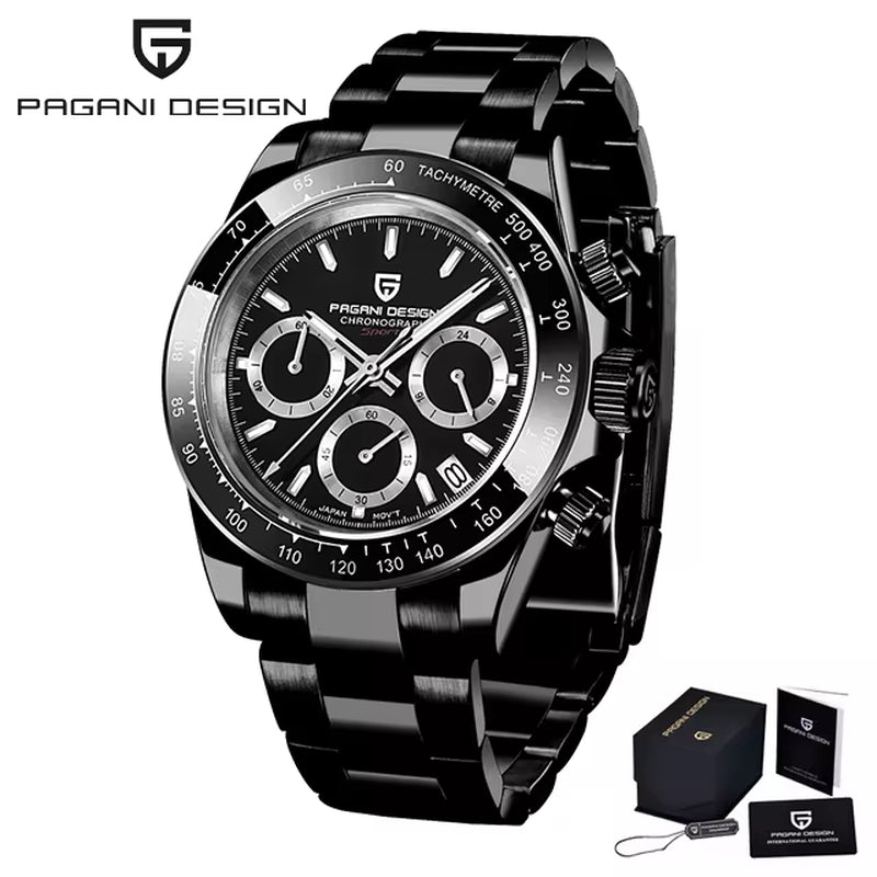New Retro Chronograph Stainless Steel Quartz Watch