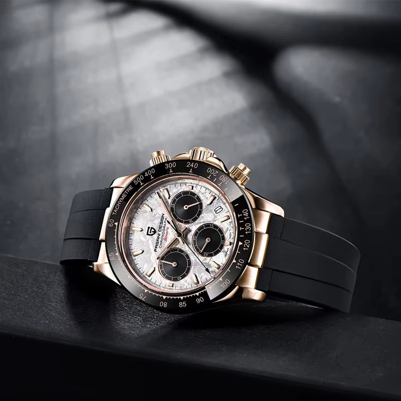 New Retro Chronograph Stainless Steel Quartz Watch