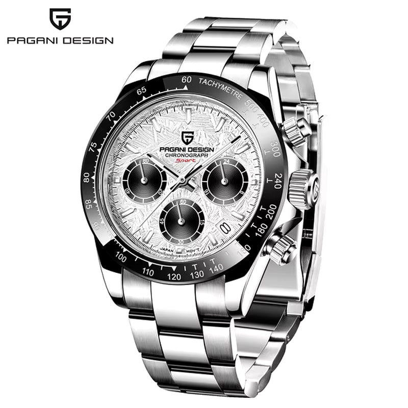 New Retro Chronograph Stainless Steel Quartz Watch