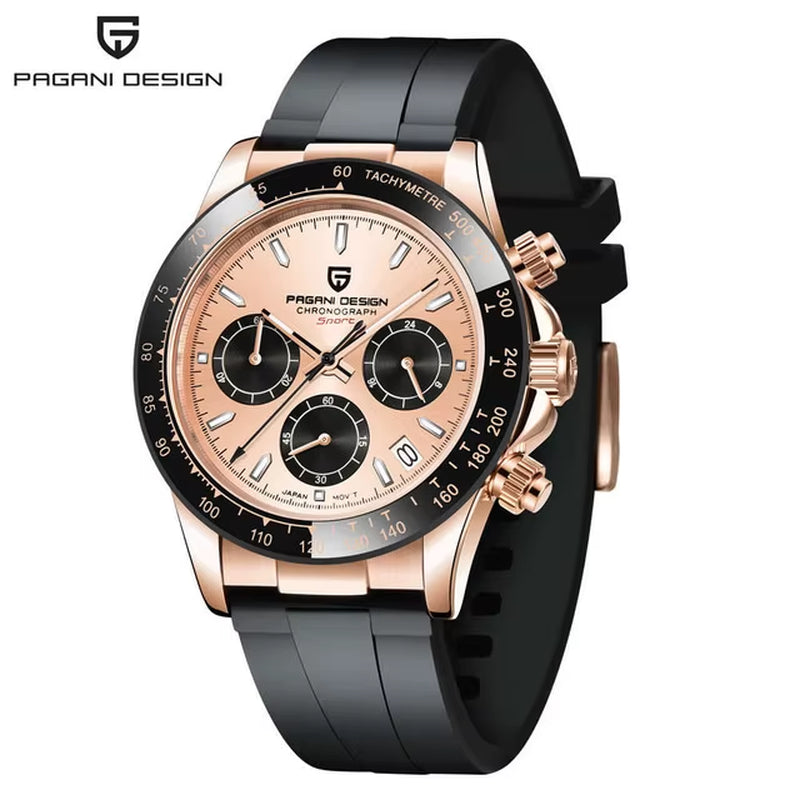 New Retro Chronograph Stainless Steel Quartz Watch